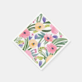 Frühlingsblumen | Pastell Floral Watercolor Serviette (Ecke)