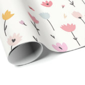 Frühlingsblumen Pastell Oaster Geschenkpapier (Rolleneckpunkt)