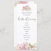 Frühlingsblumen Pastels Stilvolle SkriptWedding Programm (Vorne/Hinten)
