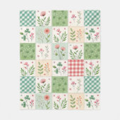Frühlingsblumen-Patchwork-Quilt-Fleece-Decke Fleecedecke (Vorderseite)