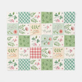 Frühlingsblumen-Patchwork-Quilt-Fleece-Decke Fleecedecke (Vorderseite (Horizontal))