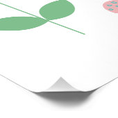 Frühlingsblumen Pink Butterfly Baby Room Poster (Ecke)