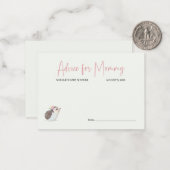 Frühlingsblumen Pink Butterfly Babyduschenempfehlu Mitteilungskarte (Vorderseite/Rückseite Beispiel)