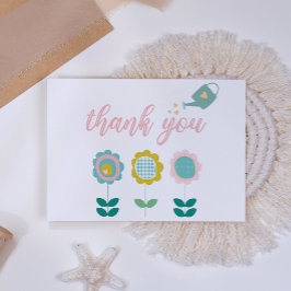 Frühlingsblumen Pink Butterfly Girl Babydusche Dankeskarte