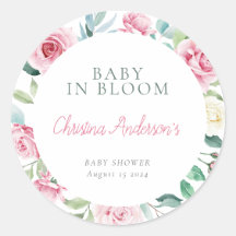 Frühlingsblumen Pink Circle Girl Babydusche