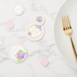 Frühlingsblumen Pink Stripes Baby Girl Babydusche Konfetti