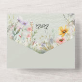 Frühlingsblumen Poppies Sonnenblumen All In One Einladung (Rückseite)