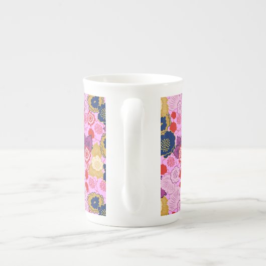 Frühlingsblumen Porzellantasse (Rückseite)