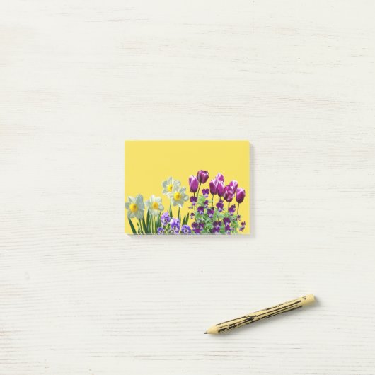 Frühlingsblumen Post-it Klebezettel (Auf Schreibtisch)