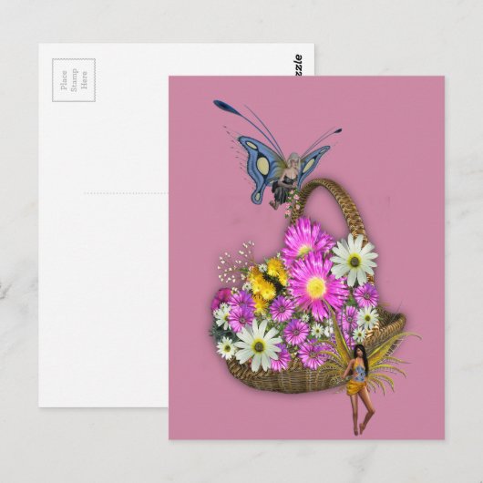 Frühlingsblumen Postkarte (Vorne/Hinten)