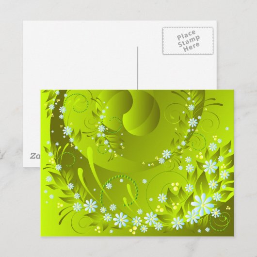 Frühlingsblumen Postkarte (Vorne/Hinten)