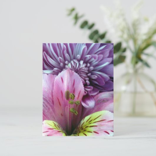 Frühlingsblumen Postkarte (Stehend Vorderseite)