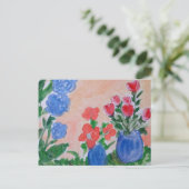 Frühlingsblumen Postkarte (Stehend Vorderseite)
