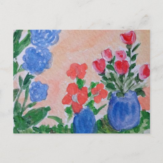 Frühlingsblumen Postkarte (Vorderseite)