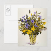 Frühlingsblumen Postkarte (Vorne/Hinten)
