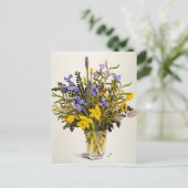 Frühlingsblumen Postkarte (Stehend Vorderseite)