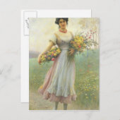 Frühlingsblumen Postkarte (Vorne/Hinten)