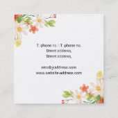 Frühlingsblumen Quadratische Visitenkarte (Rückseite)