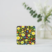 Frühlingsblumen Quadratische Visitenkarte (Stehend Vorderseite)