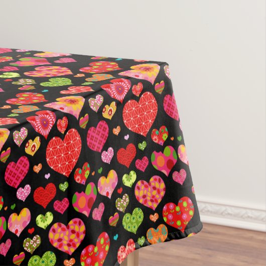 Frühlingsblumen Regenbogen Liebe Herz Tischdecke (Beispiel)