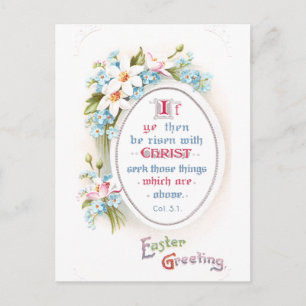 Frühlingsblumen Religiöses Vintages Ostern Feiertagspostkarte