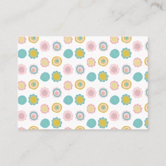 Frühlingsblumen Rosa Butterfly Girl Display Dusche Begleitkarte (Rückseite)