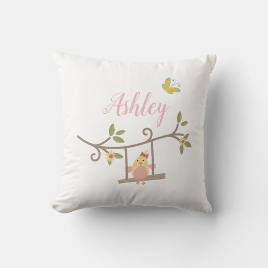 Frühlingsblumen Rosa Schmetterling Baby Kissen (Vorderseite)