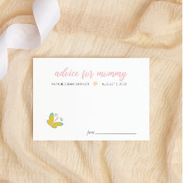 Frühlingsblumen Rosa Schmetterling Babyduschenempf Mitteilungskarte