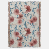 Frühlingsblumen & rosa Schmetterlinge im Vintage-S Decke (Vorderseite Vertikal)