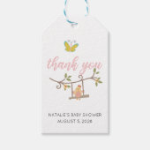 Frühlingsblumen Rosa Schmetterlingsdusche Geschenkanhänger (Vorderseite)