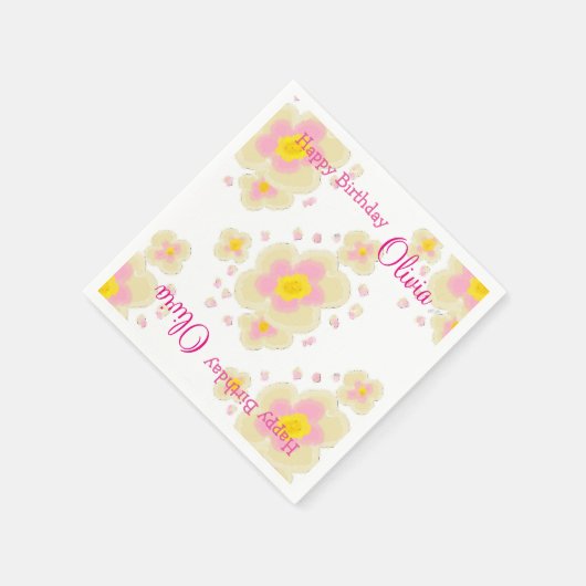 Frühlingsblumen (rosa) serviette (Ecke)