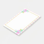 Frühlingsblumen Rosa Streifen Post-it®-Hinweise 4  Post-it Klebezettel (angewinkelt)
