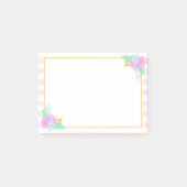 Frühlingsblumen Rosa Streifen Post-it®-Hinweise 4  Post-it Klebezettel (Vorderseite)
