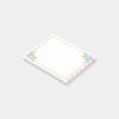 Frühlingsblumen Rosa Streifen Post-it®-Hinweise 4  Post-it Klebezettel (angewinkelt)