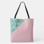Frühlingsblumen Rosa Trendy Anfangsname Monogram Tasche (Rückseite)