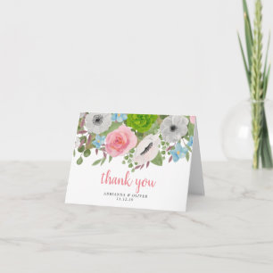 Frühlingsblumen Rose Anemones Hochzeit Danke