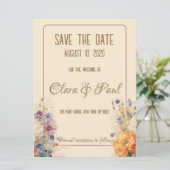 Frühlingsblumen save the date (Stehend Vorderseite)