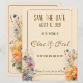 Frühlingsblumen save the date (Vorne/Hinten)