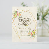 Frühlingsblumen Save the Date Einladung (Stehend Vorderseite)