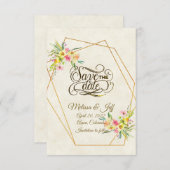 Frühlingsblumen Save the Date Einladung (Vorne/Hinten)