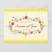 Frühlingsblumen Save the Date Postkarte (Vorderseite)