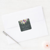 Frühlingsblumen, Save the Date. Quadratischer Aufkleber (Umschlag)