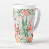 Frühlingsblumen Schmetterlinge Latte Tasse (Rechte Ecke)