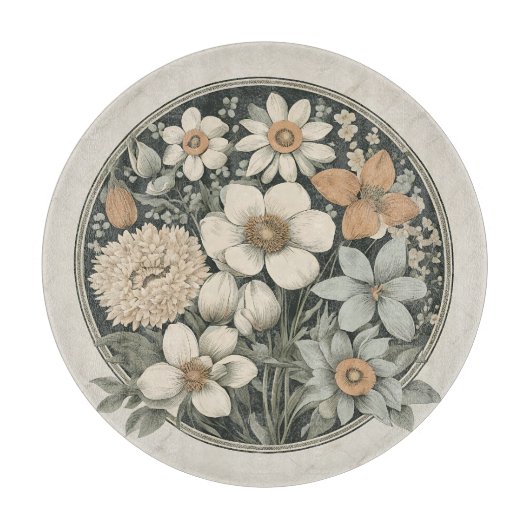Frühlingsblumen Schneidebrett (Vorderseite)