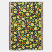 Frühlingsblumen - Schwarz Decke (Vorderseite Vertikal)