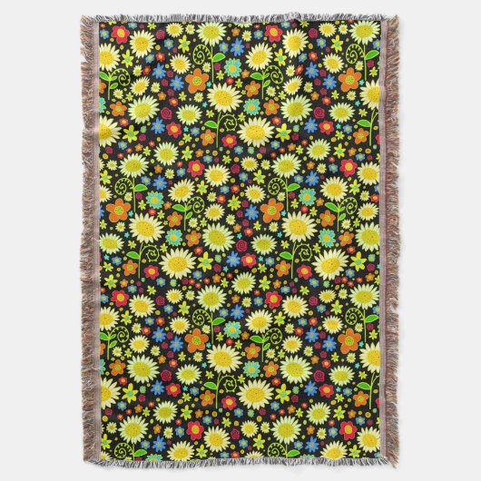 Frühlingsblumen - Schwarz Decke (Vorderseite Vertikal)