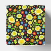 Frühlingsblumen - Schwarz Geschenkschachtel (Oben)