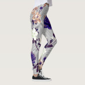 Frühlingsblumen Schwarzes Silhouette Muster Leggings (Rechts)