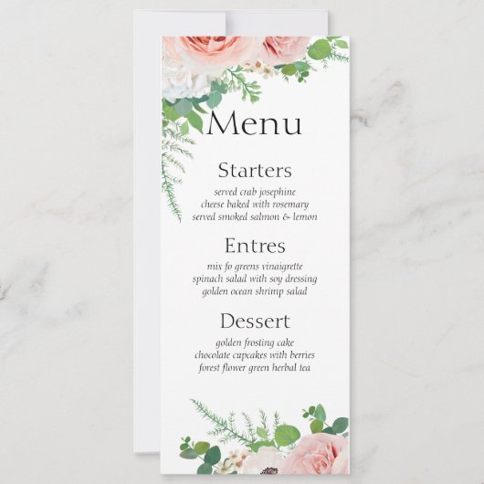 Frühlingsblumen Set 19 Menükarte Einladung (Vorderseite)