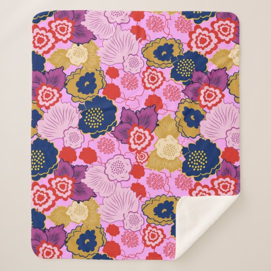 Frühlingsblumen Sherpadecke (Vorderseite)